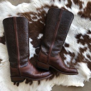 Lucchese Cowgirl Western Tooled Boots 7.5